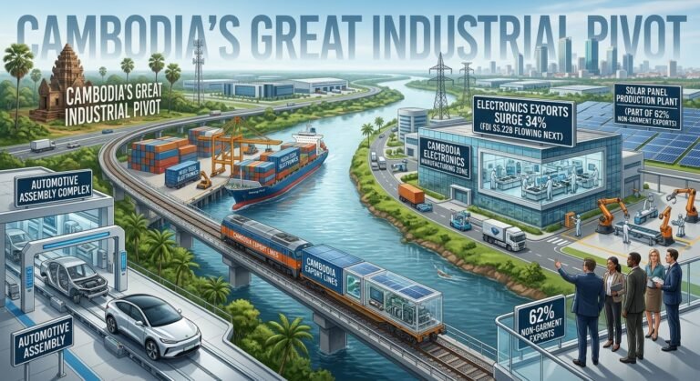 Cambodia’s Great Industrial Pivot: Electronics Exports Surge 34% as Non-Garment Manufacturing Hits 62% of All Exports